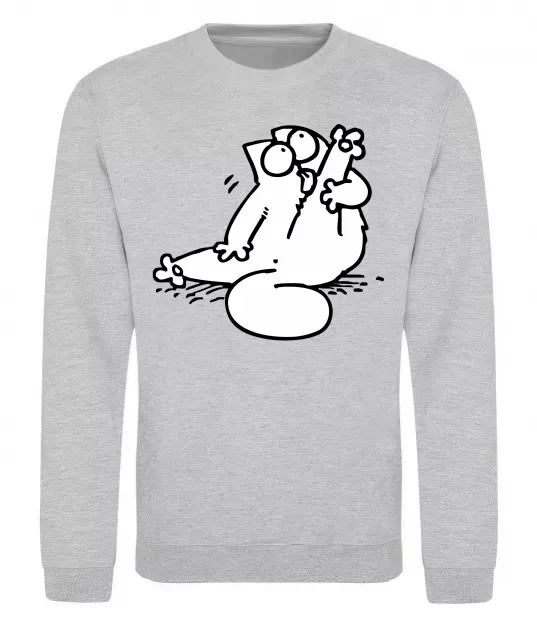 Свитшот Simon cat чистюля Серый меланж фото