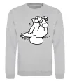 Свитшот Simon cat чистюля Серый меланж фото