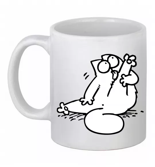 Чашка керамическая Simon cat чистюля Белый фото
