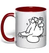 Чашка с цветной ручкой Simon cat чистюля Красный фото