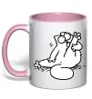 Чашка с цветной ручкой Simon cat чистюля Нежно розовый фото