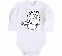 Дитячий бодік Simon cat чистюля Білий фото