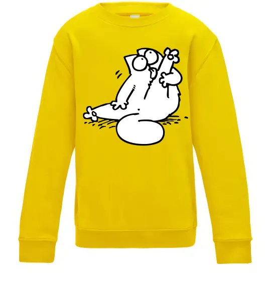 Детский Свитшот Simon cat чистюля Солнечно желтый фото