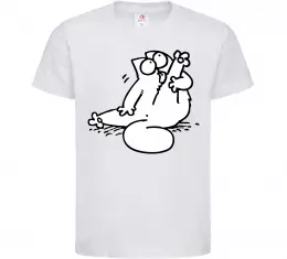 Детская футболка Simon cat чистюля Белый фото