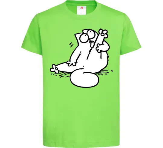 Детская футболка Simon cat чистюля Лаймовый фото
