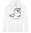 Мужская толстовка (худи) Simon cat чистюля Белый фото