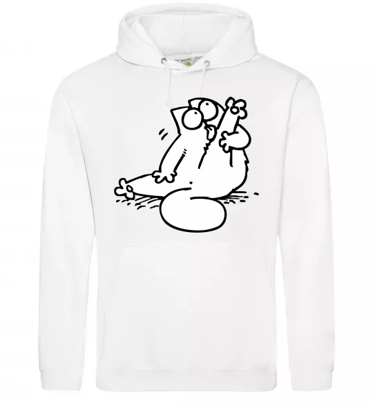 Жіноча толстовка (худі) Simon cat чистюля Білий фото