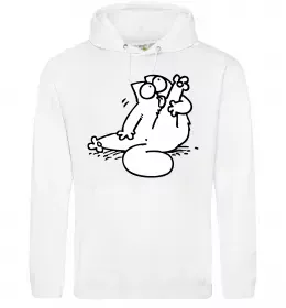 Жіноча толстовка (худі) Simon cat чистюля Білий фото