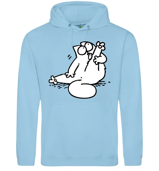 Жіноча толстовка (худі) Simon cat чистюля Блакитний фото