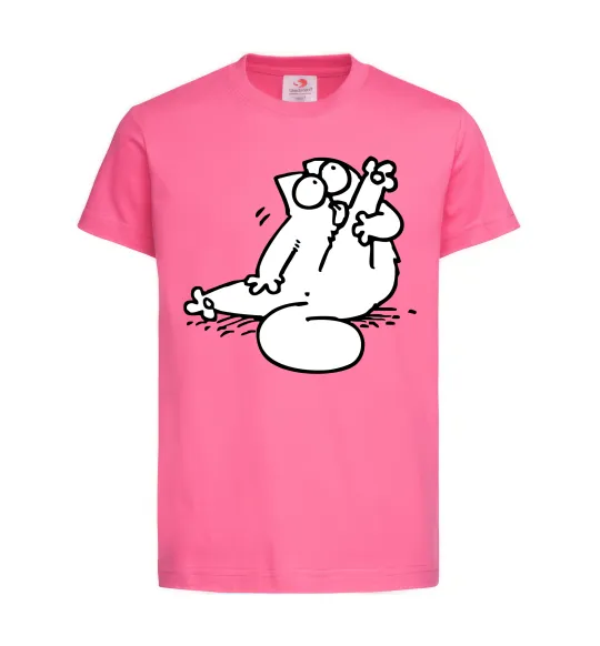 Дитяча футболка Simon cat чистюля Яскраво-рожевий фото