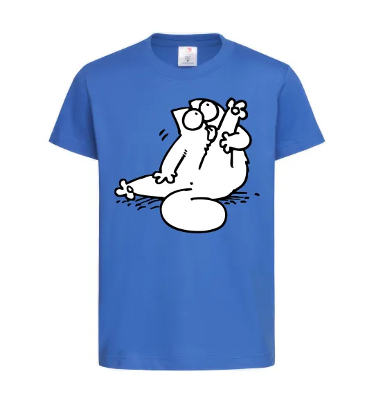Дитяча футболка Simon cat чистюля Яскраво-синій фото