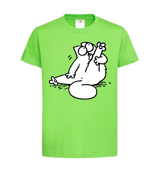 Дитяча футболка Simon cat чистюля Лаймовий фото