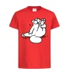 Дитяча футболка Simon cat чистюля Червоний фото