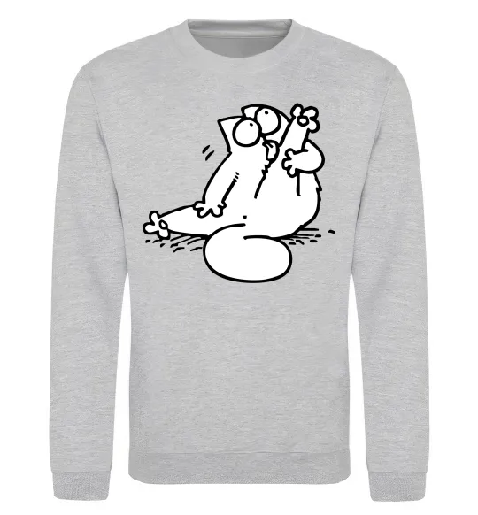 Свитшот Simon cat чистюля Серый меланж фото