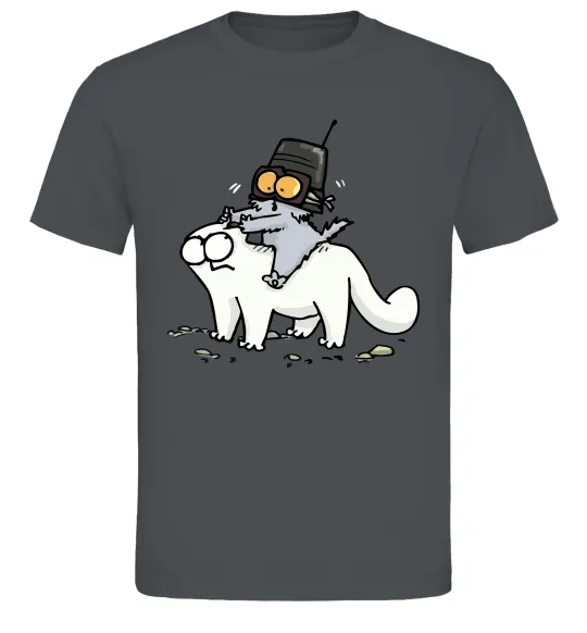 Мужская футболка Simon cat and kitten Графит фото