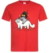 Мужская футболка Simon cat and kitten Красный фото