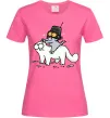 Женская футболка Simon cat and kitten Ярко-розовый фото