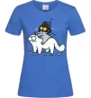 Женская футболка Simon cat and kitten Ярко-синий фото