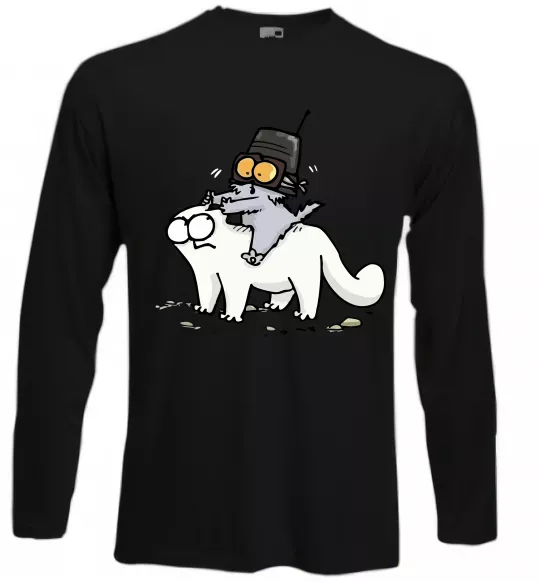 Лонгслів Simon cat and kitten Чорний фото