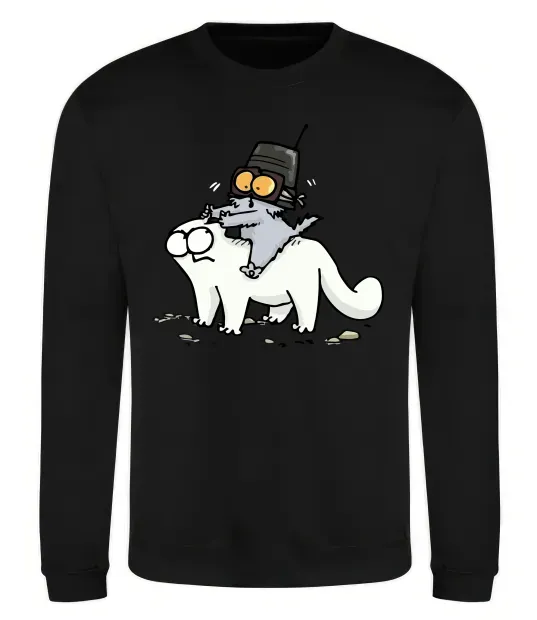 Світшот Simon cat and kitten Чорний фото