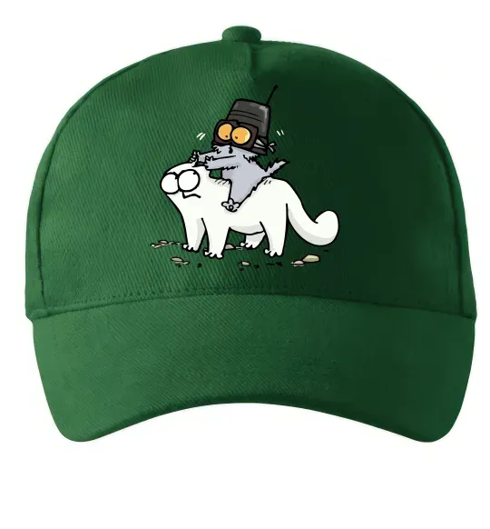 Кепка Simon cat and kitten Темно-зелений фото