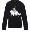 Детский Свитшот Simon cat and kitten Черный фото