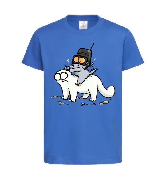 Детская футболка Simon cat and kitten Ярко-синий фото