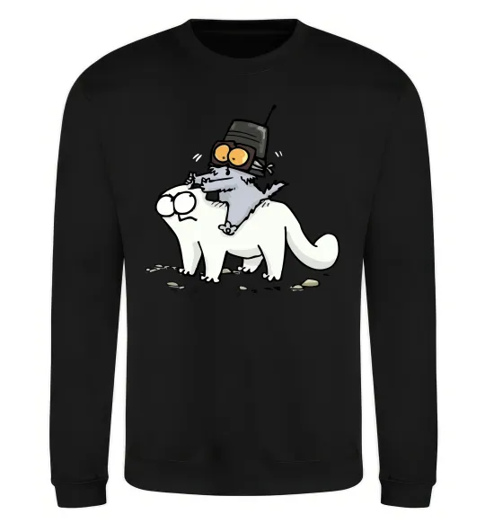 Світшот Simon cat and kitten Чорний фото