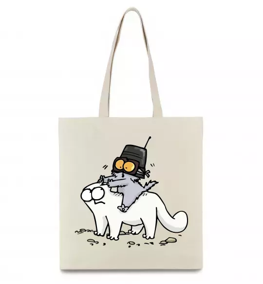 Еко-сумка Simon cat and kitten Бежевий фото