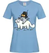 Женская футболка Simon cat and kitten Голубой фото