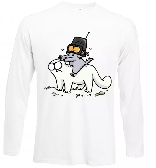 Лонгслів Simon cat and kitten Білий фото