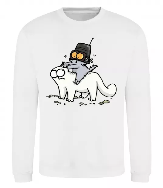 Світшот Simon cat and kitten Білий фото