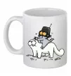 Чашка керамическая Simon cat and kitten Белый фото
