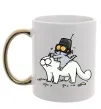 Чашка з кольоровою ручкою Simon cat and kitten Золото Чашка з кольоровою ручкою Simon cat and kitten Золото фото