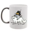 Чашка з кольоровою ручкою Simon cat and kitten Срібло Чашка з кольоровою ручкою Simon cat and kitten Срібло фото