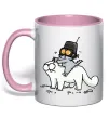 Чашка з кольоровою ручкою Simon cat and kitten Ніжно рожевий Чашка з кольоровою ручкою Simon cat and kitten Ніжно рожевий фото
