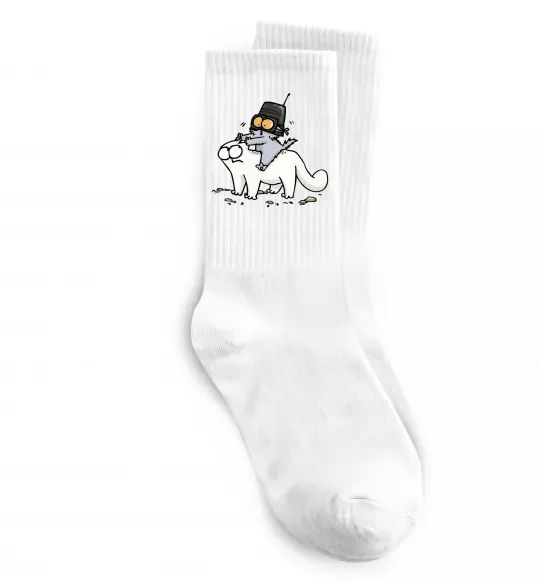 Шкарпетки Simon cat and kitten Білий фото