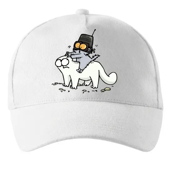 Кепка Simon cat and kitten Білий фото