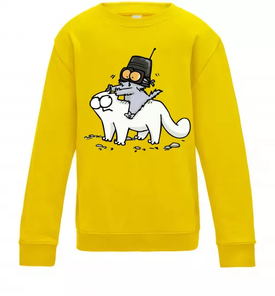 Детский Свитшот Simon cat and kitten Солнечно желтый фото