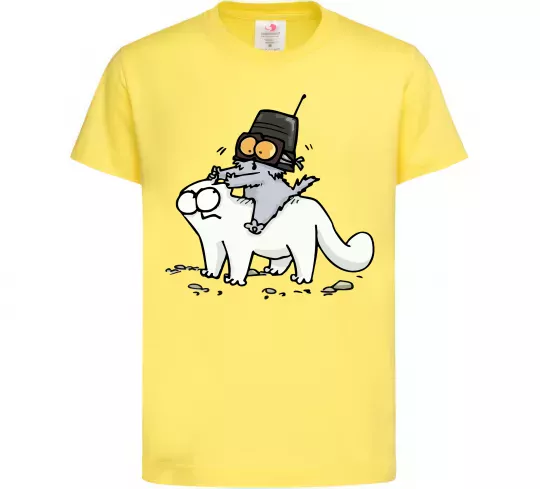 Детская футболка Simon cat and kitten Лимонный фото