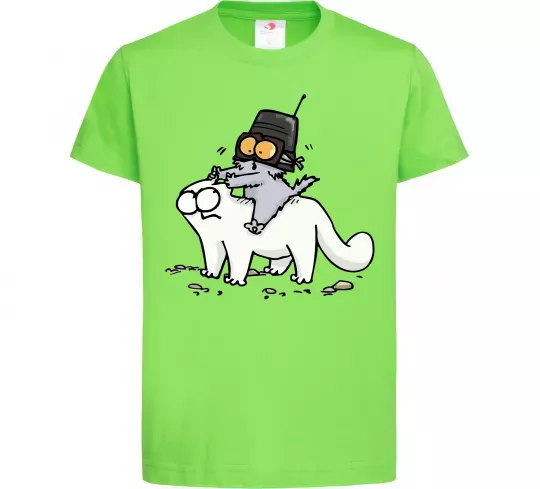 Детская футболка Simon cat and kitten Лаймовый фото