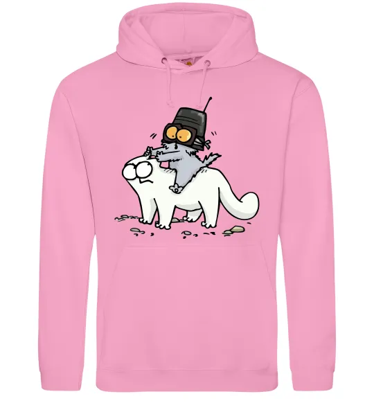 Женская толстовка (худи) Simon cat and kitten Розовый фото