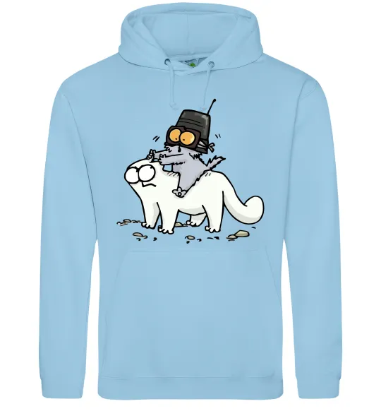Женская толстовка (худи) Simon cat and kitten Голубой фото