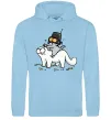 Женская толстовка (худи) Simon cat and kitten Голубой фото