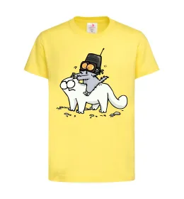 Детская футболка Simon cat and kitten Лимонный фото