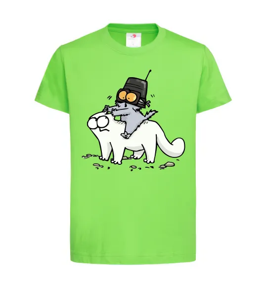 Детская футболка Simon cat and kitten Лаймовый фото