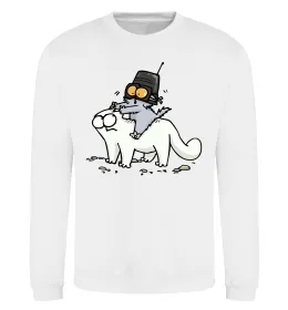 Світшот Simon cat and kitten Білий фото