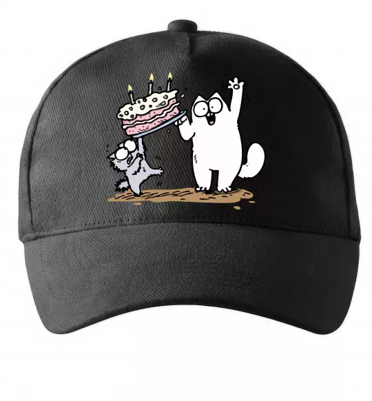 Кепка Simon cat and kitten торт Чорний фото