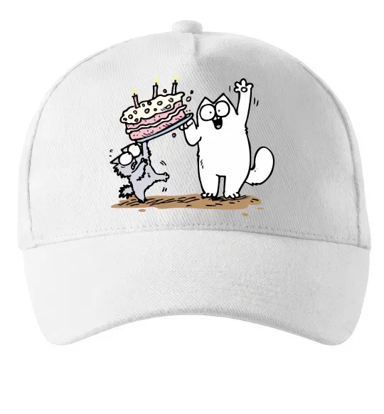 Кепка Simon cat and kitten торт Білий фото