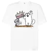 Футболка Оверсайз Simon cat and kitten торт Білий Футболка Оверсайз Simon cat and kitten торт Білий фото